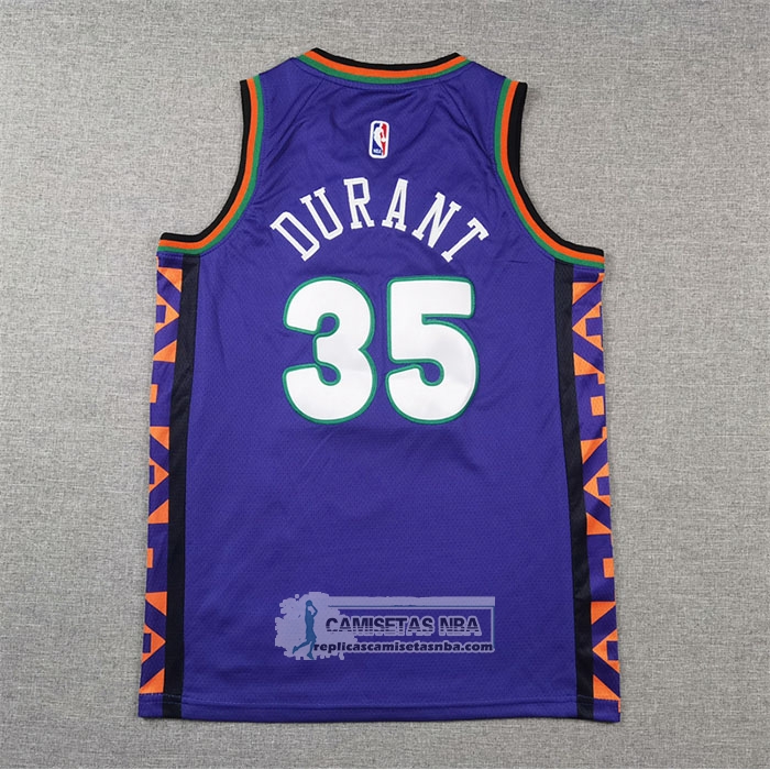 Camiseta Nino Phoenix Suns Kevin Durant NO 35 Ciudad 2024-25 Violeta
